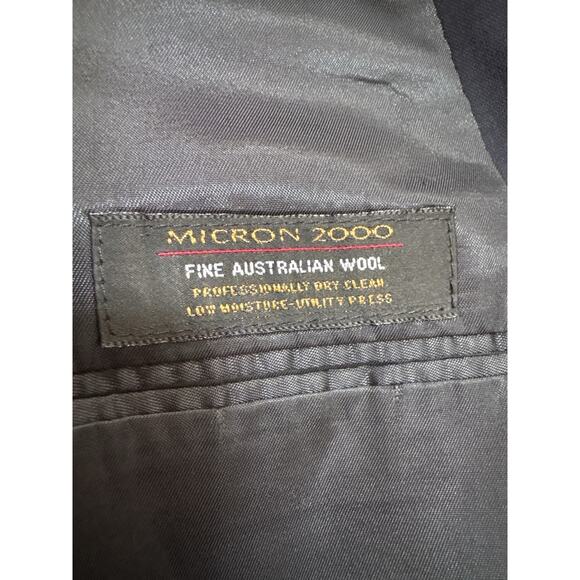 VTG Hart Schaffner Marx 48R Navy Blazer Gold Buttons Micron 2000 Wool Sport Coat - Picture 12 of 14